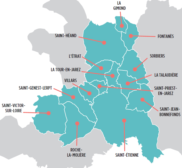 Carte des 13 communes - Nouveau contrat d'eau