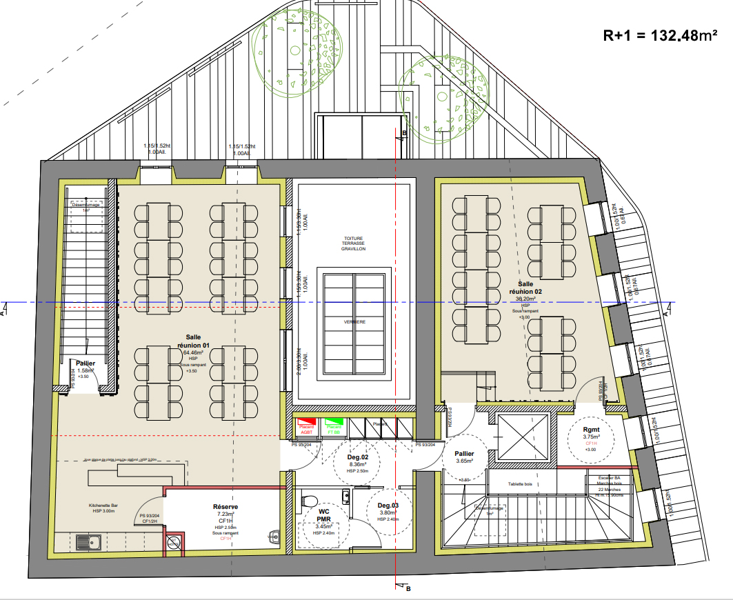 Saint-Nizier de Fornas : Plan du 1er étage