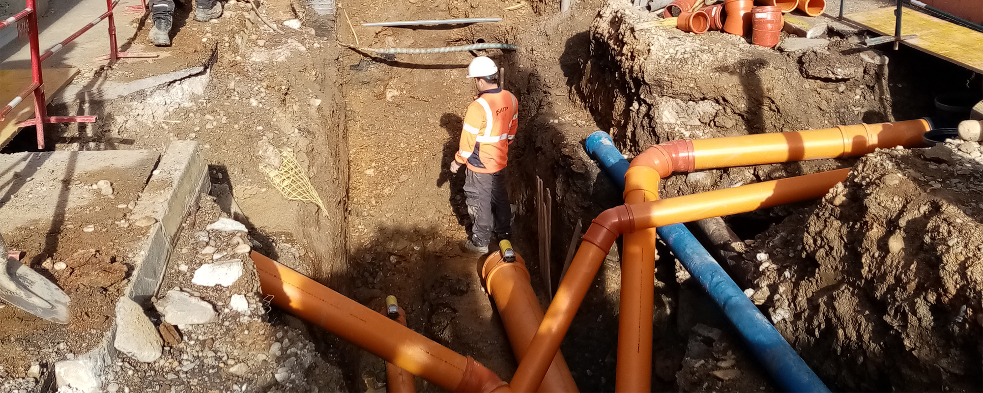 Travaux de réseaux d'eaux à Saint-Paul-en-Jarez