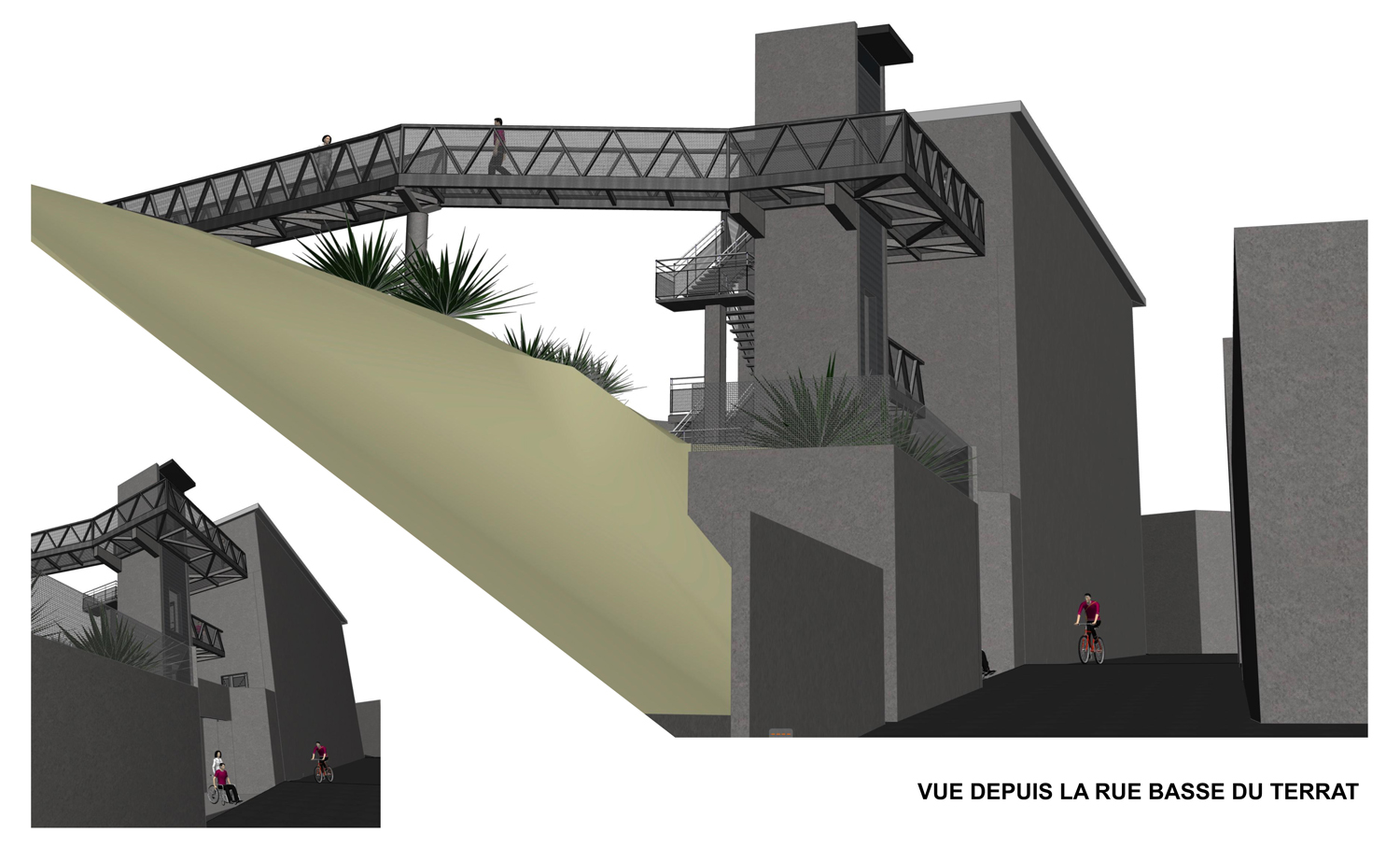 Création d'un ascenseur et d'une passerelle - Saint-Romain-en-Jarez