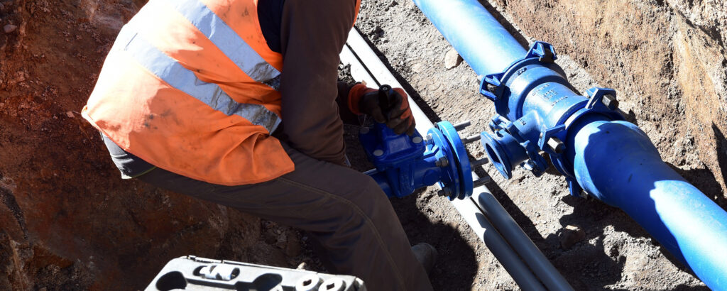 Travaux de canalisations d'eau potable