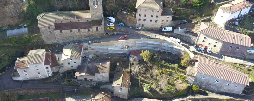 Travaux mur de soutènement - Doizieux