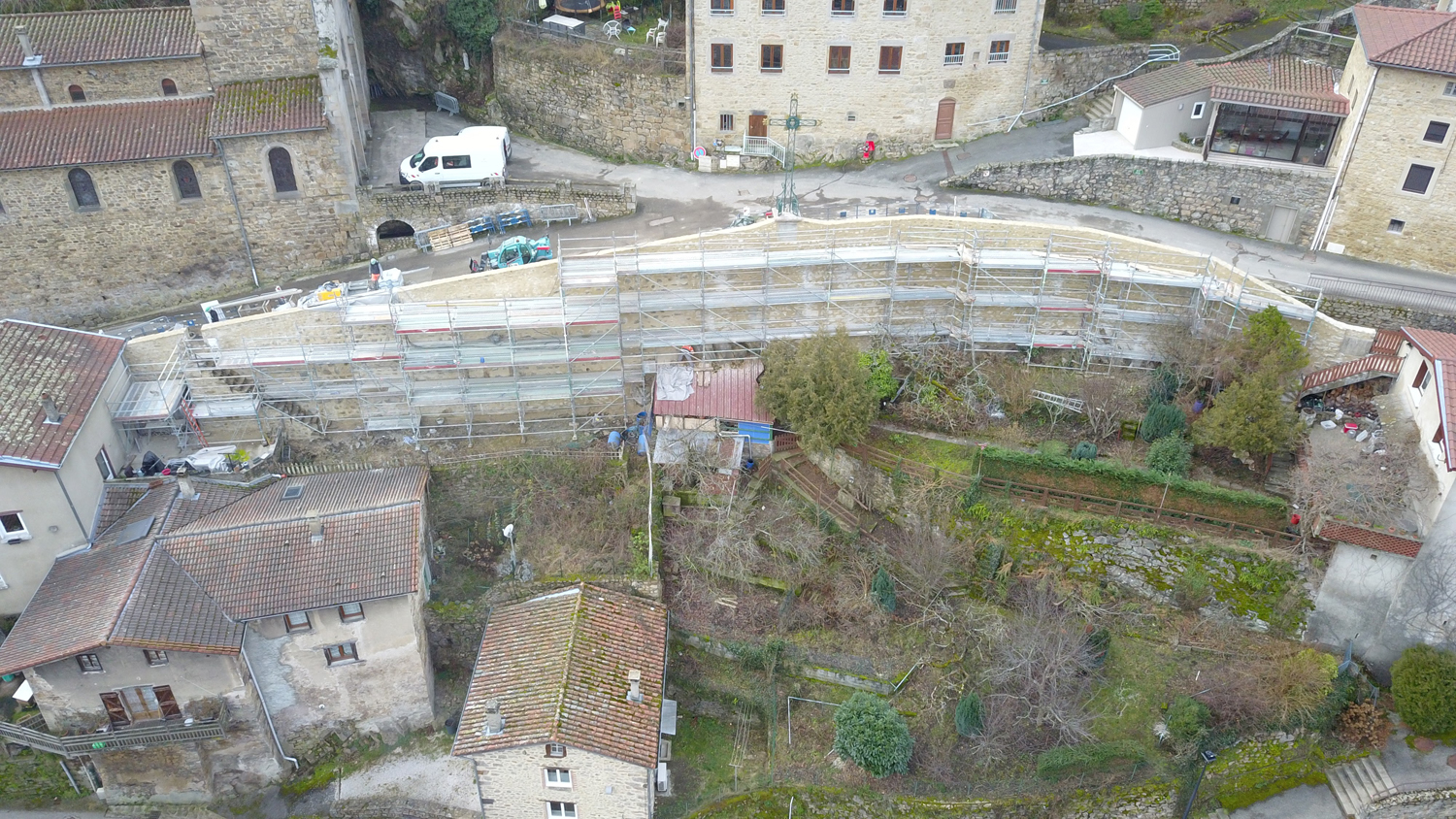 Travaux mur de soutènement - Doizieux