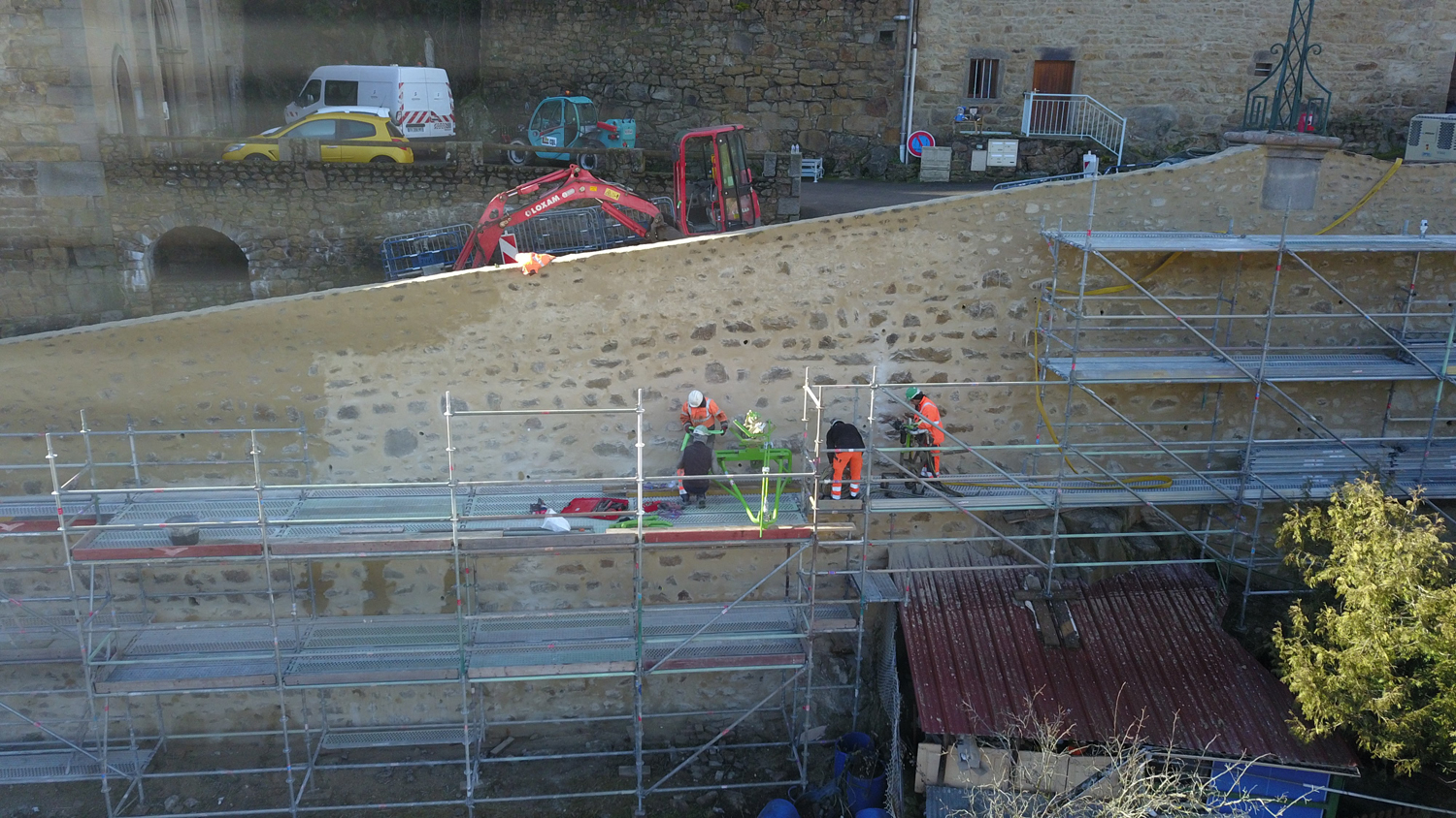 Travaux mur de soutènement - Doizieux