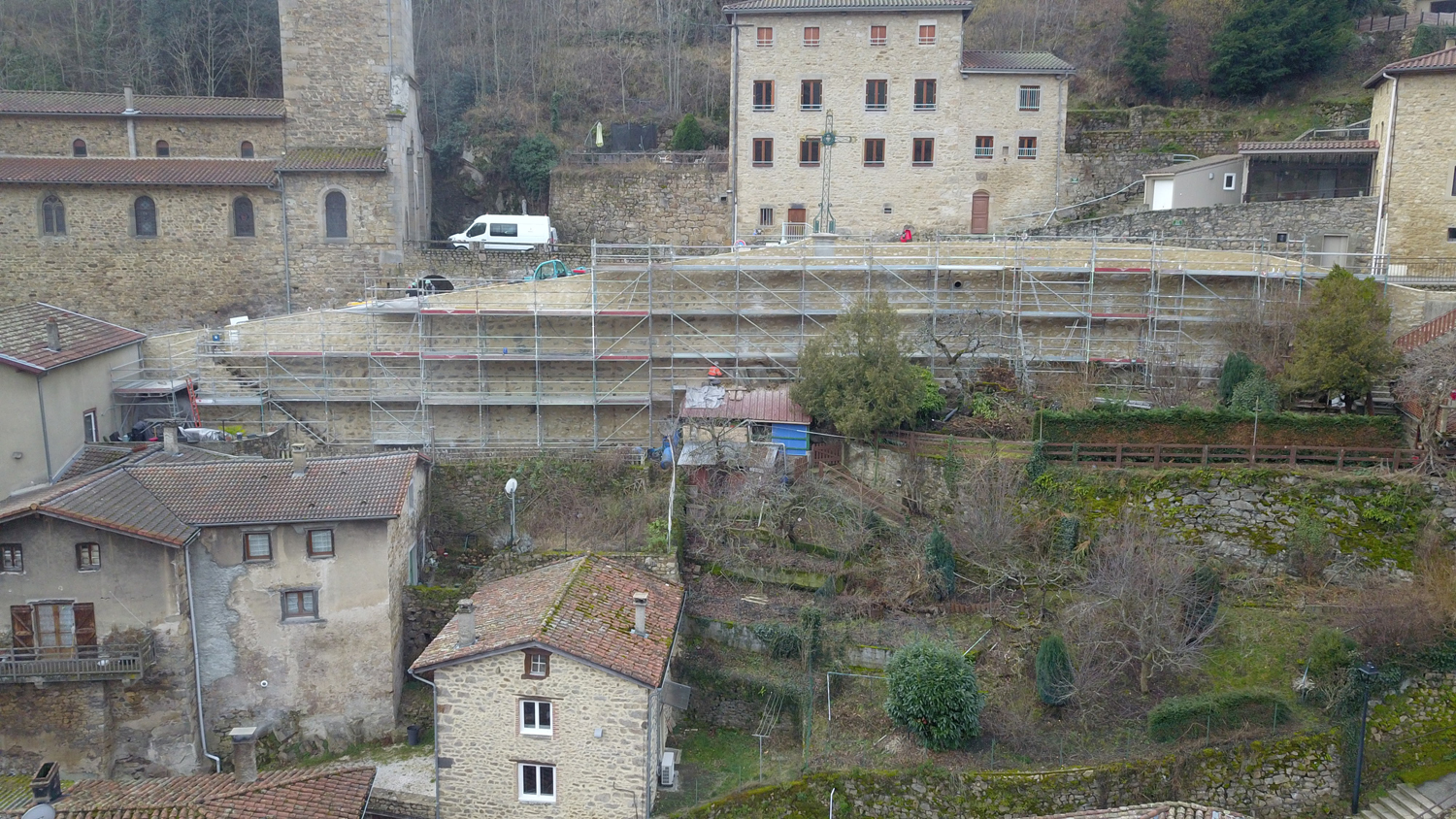 Travaux mur de soutènement - Doizieux