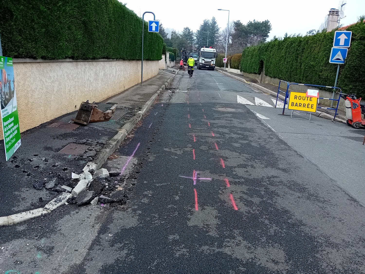 Travaux rue des Creuses - La Talaudière / Sorbiers