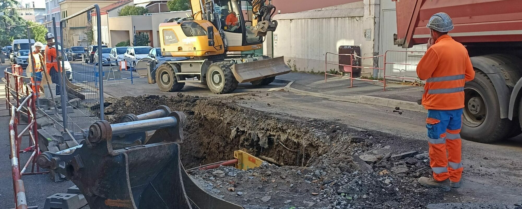 Chantier réseaux d'eau Saint-Chamond