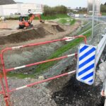 travaux de l'aire de covoiturage à Grand'Croix
