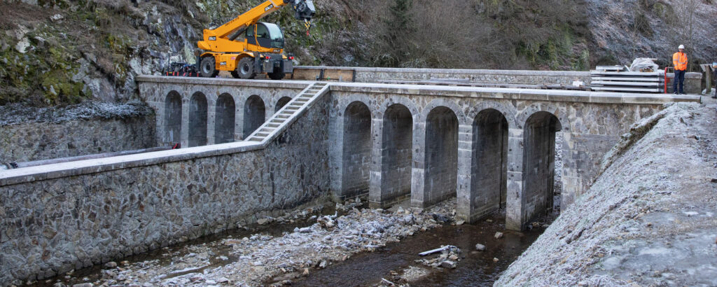 Travaux de la vantellerie du barrage du Gouffre d'enfer