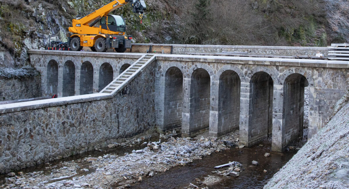 Travaux de la vantellerie du barrage du Gouffre d'enfer