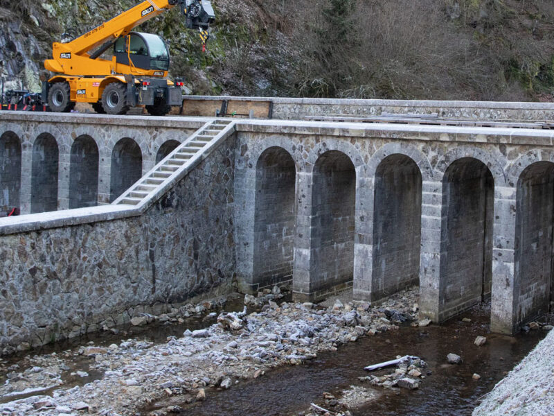 Travaux de la vantellerie du barrage du Gouffre d'enfer