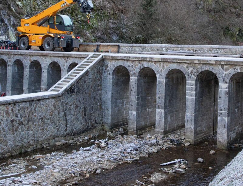 Travaux de la vantellerie du barrage du Gouffre d'enfer