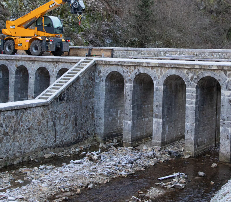 Travaux de la vantellerie du barrage du Gouffre d'enfer