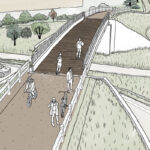 Esquisse de la future passerelle d'Andrézieux-Bouthéon