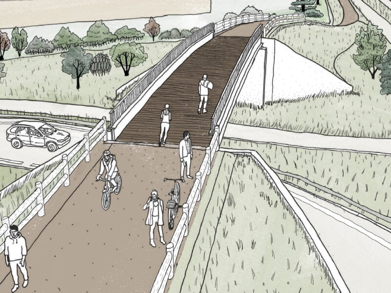 Esquisse de la future passerelle d'Andrézieux-Bouthéon