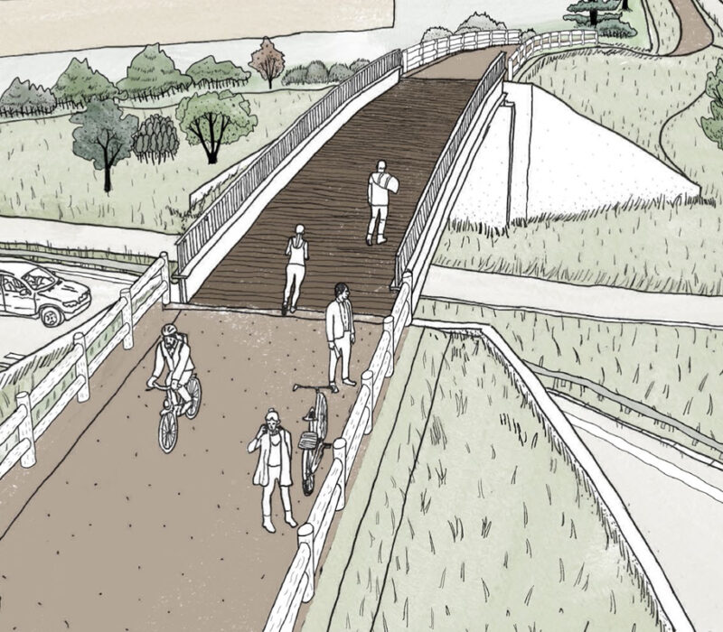 Esquisse de la future passerelle d'Andrézieux-Bouthéon