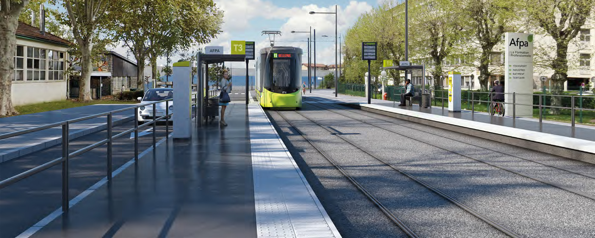 Station Outre-Furan tramway T3