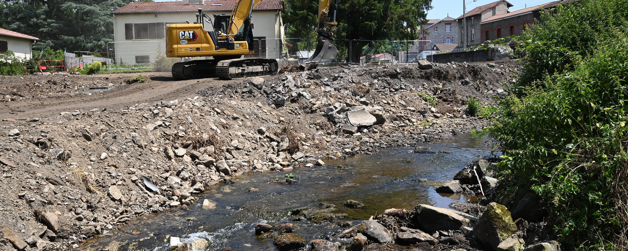 Travaux des berges de l'Ondaine - Le Chambon-Feugerolles