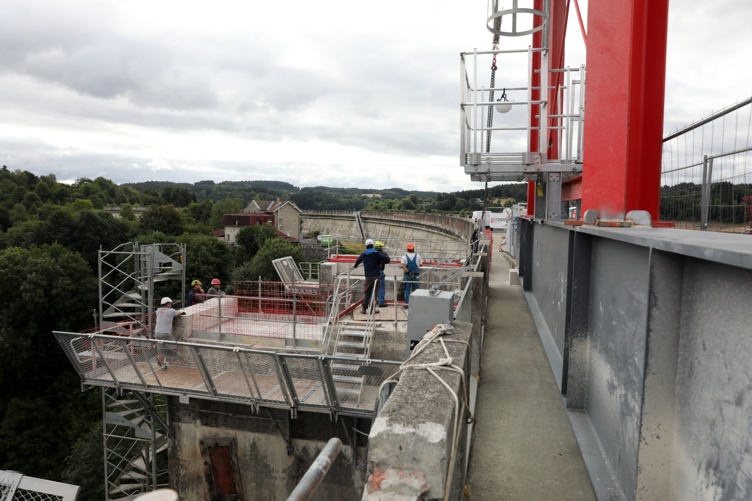 Travaux sur le barrage
