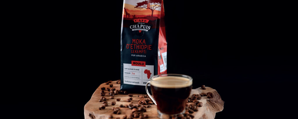 tasse de café et sac de café Chapuis Moka d'Ethiopie