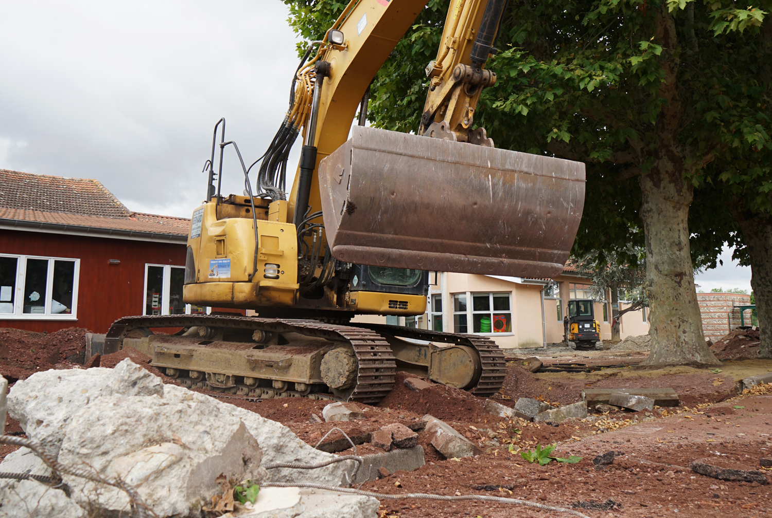 Cours d'école en travaux