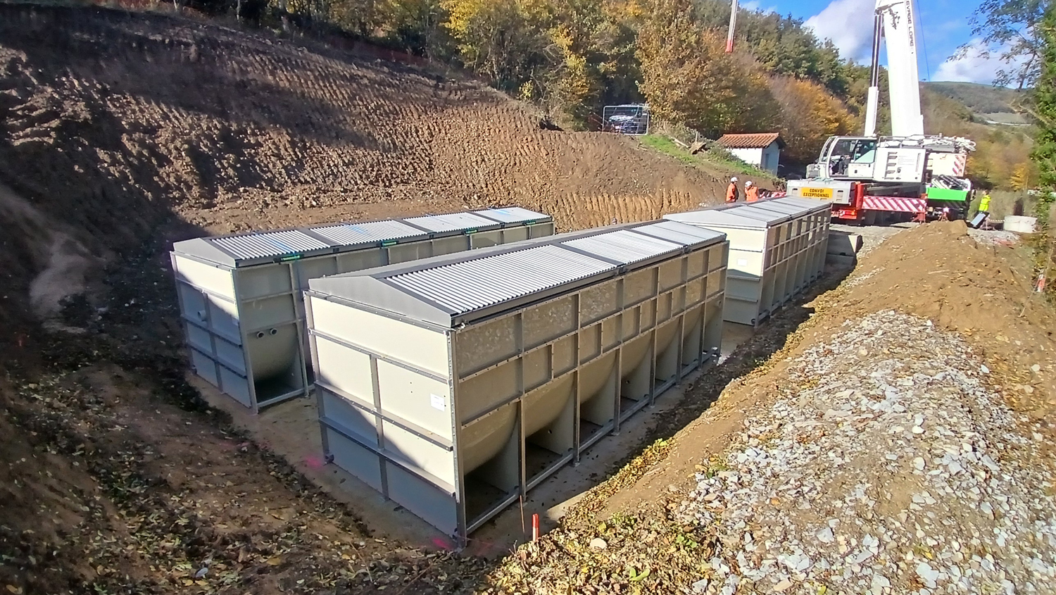 Travaux station d'épuration de Valfleury