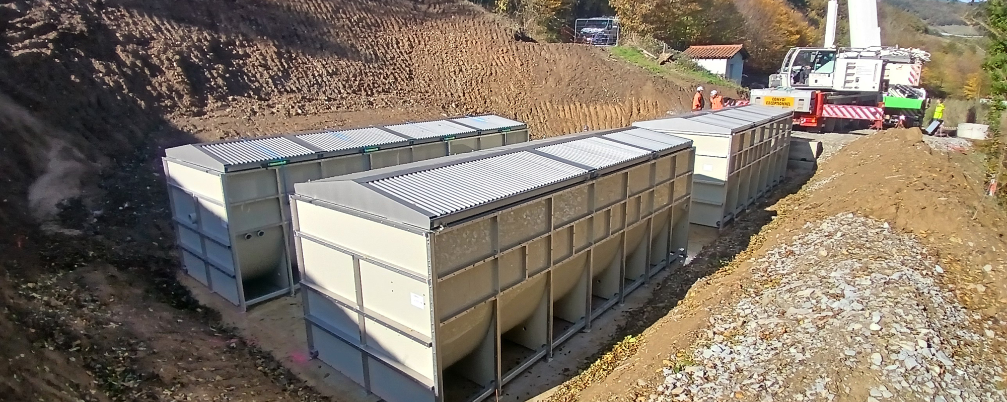 Travaux station d'épuration de Valfleury