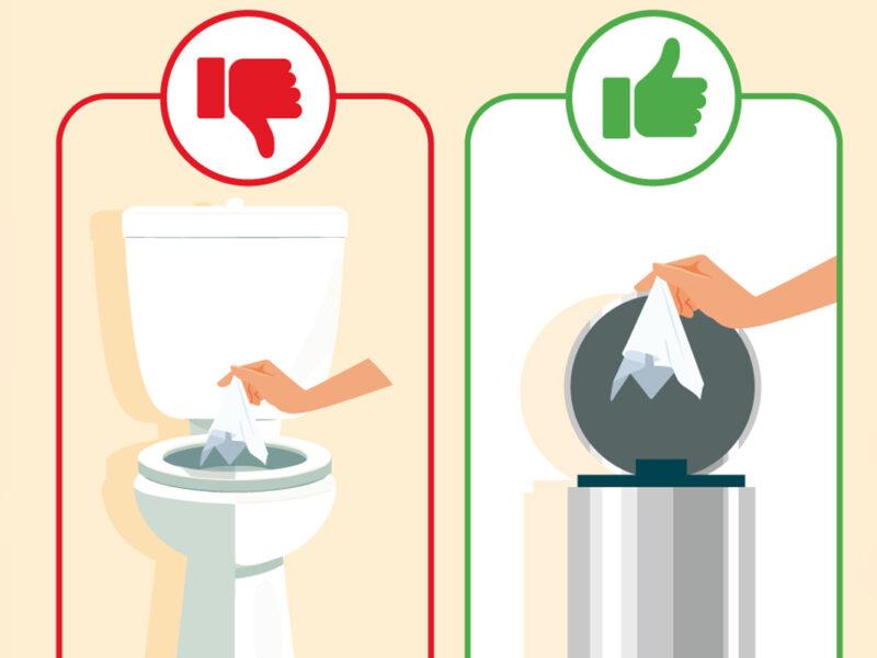 Lingettes à jeter dans la poubelle