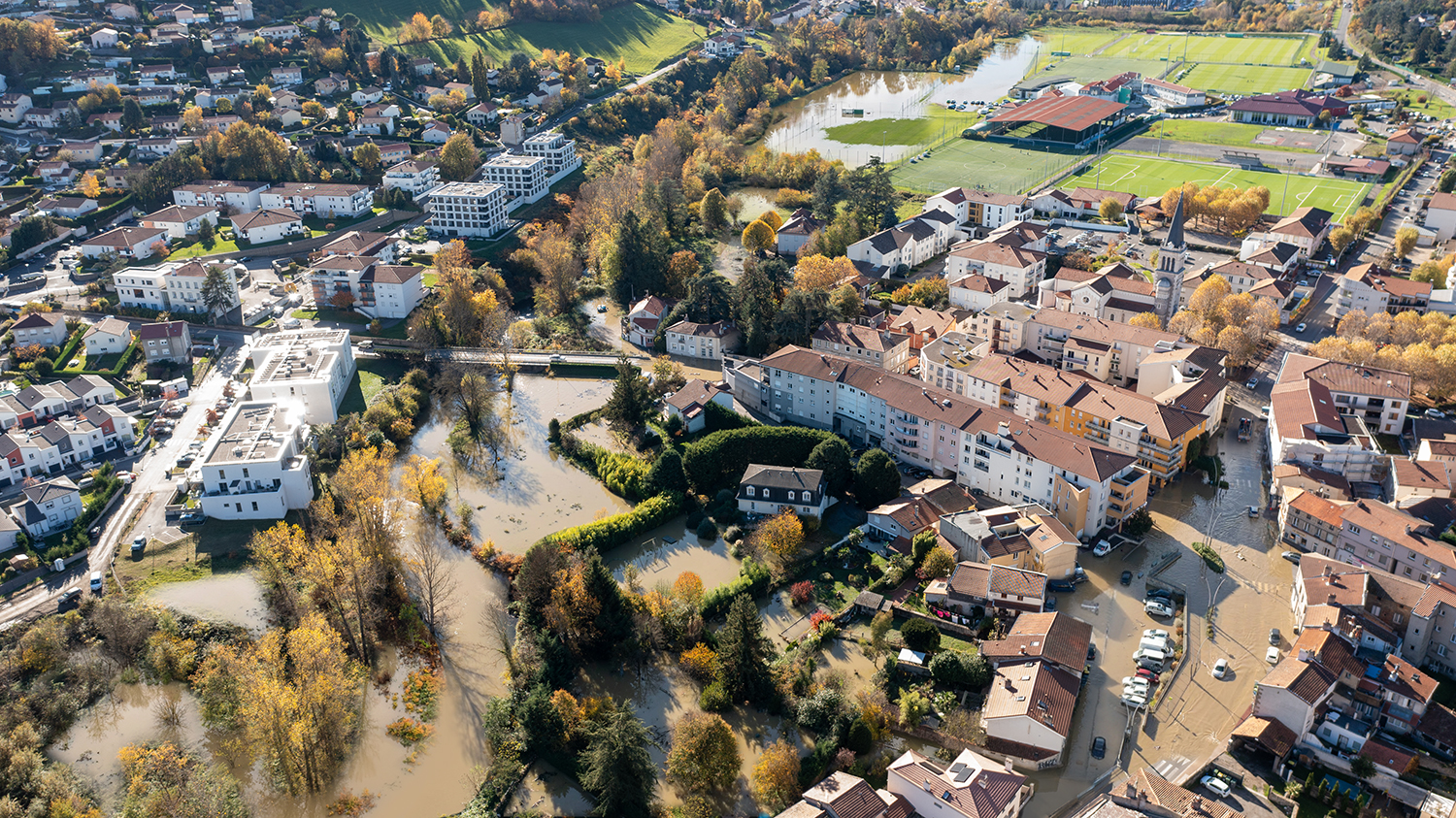 photo montage ville inondée