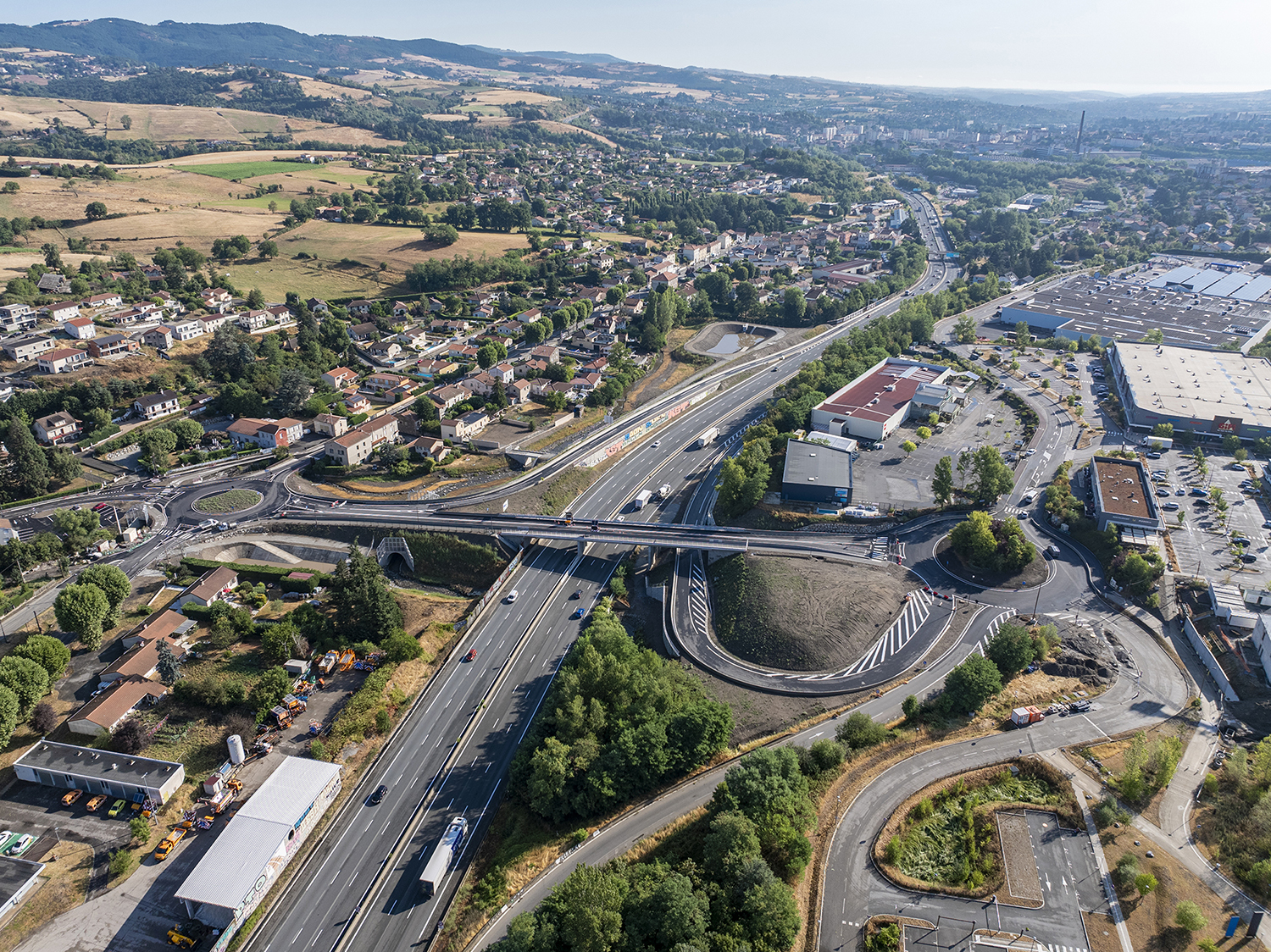 échangeur autoroutier vu du ciel