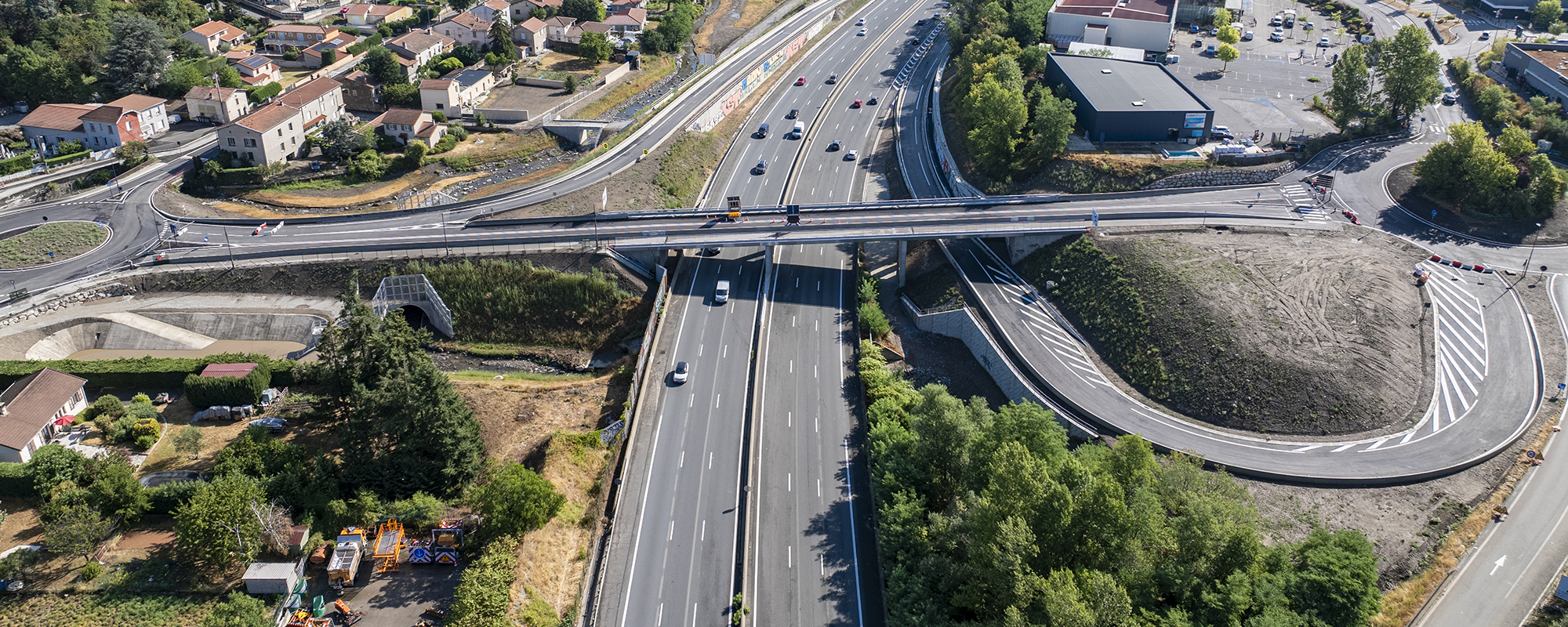 échangeur autoroutier vu du ciel